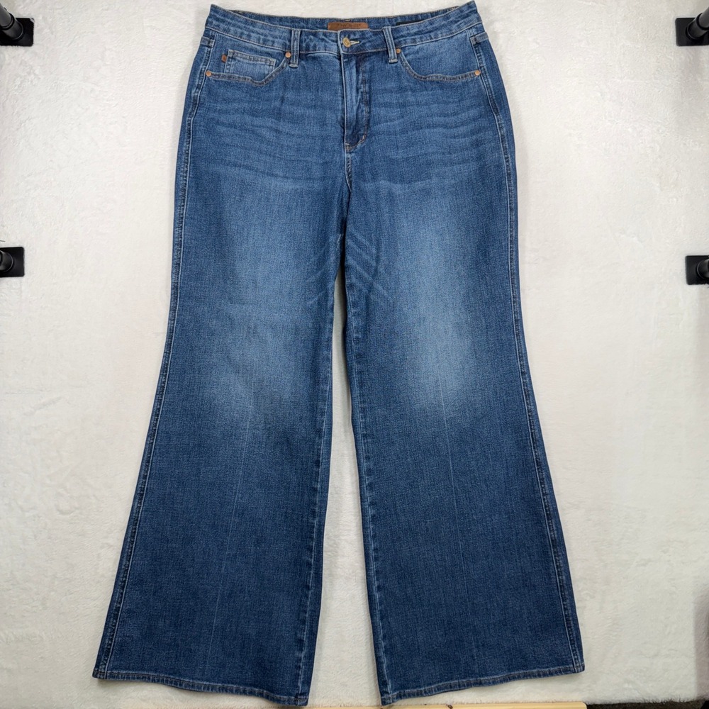 Judy Blue 20W Retro Wide Leg Jeans High Rise Medium Wash JB88847 DK-CO Stretch - Picture 3 of 16